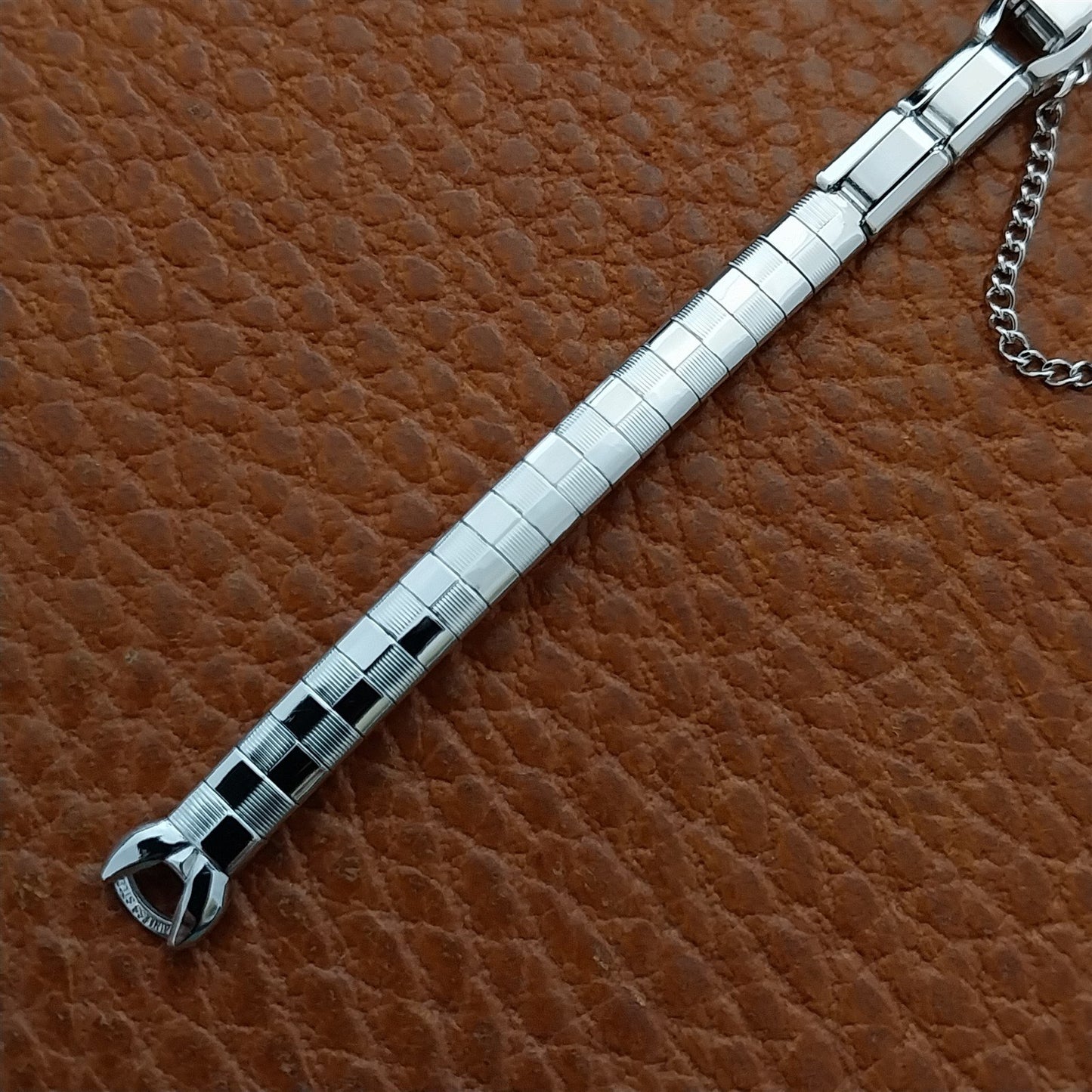 1960s Ladies White RGP Speidel Domino Vintage Cocktail Watch Band