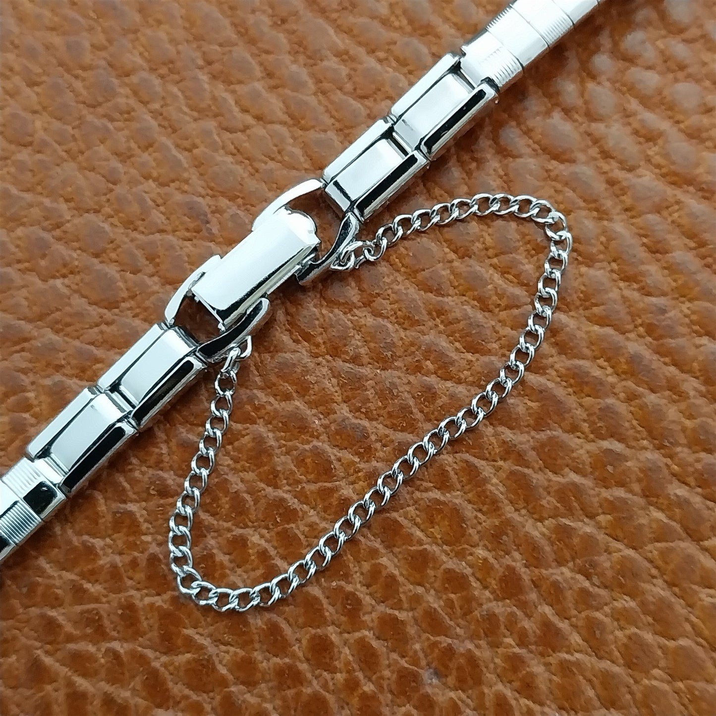 1960s Ladies White RGP Speidel Domino Vintage Cocktail Watch Band