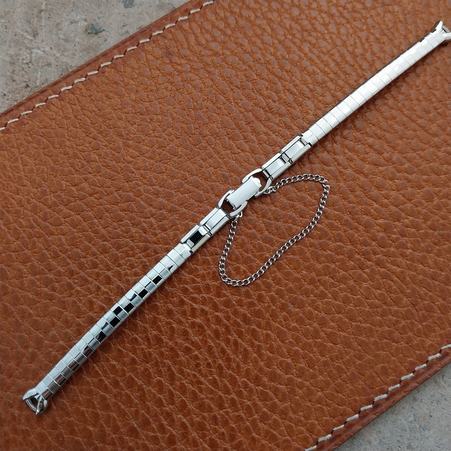 1960s Ladies White RGP Speidel Domino Vintage Cocktail Watch Band