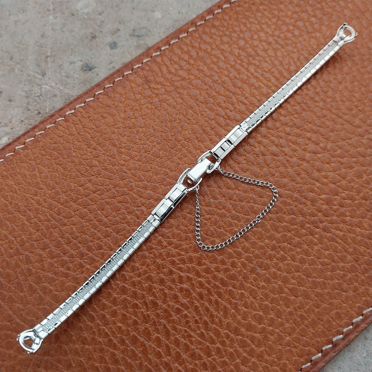 1960s Ladies White RGP Speidel Domino Vintage Cocktail Watch Band