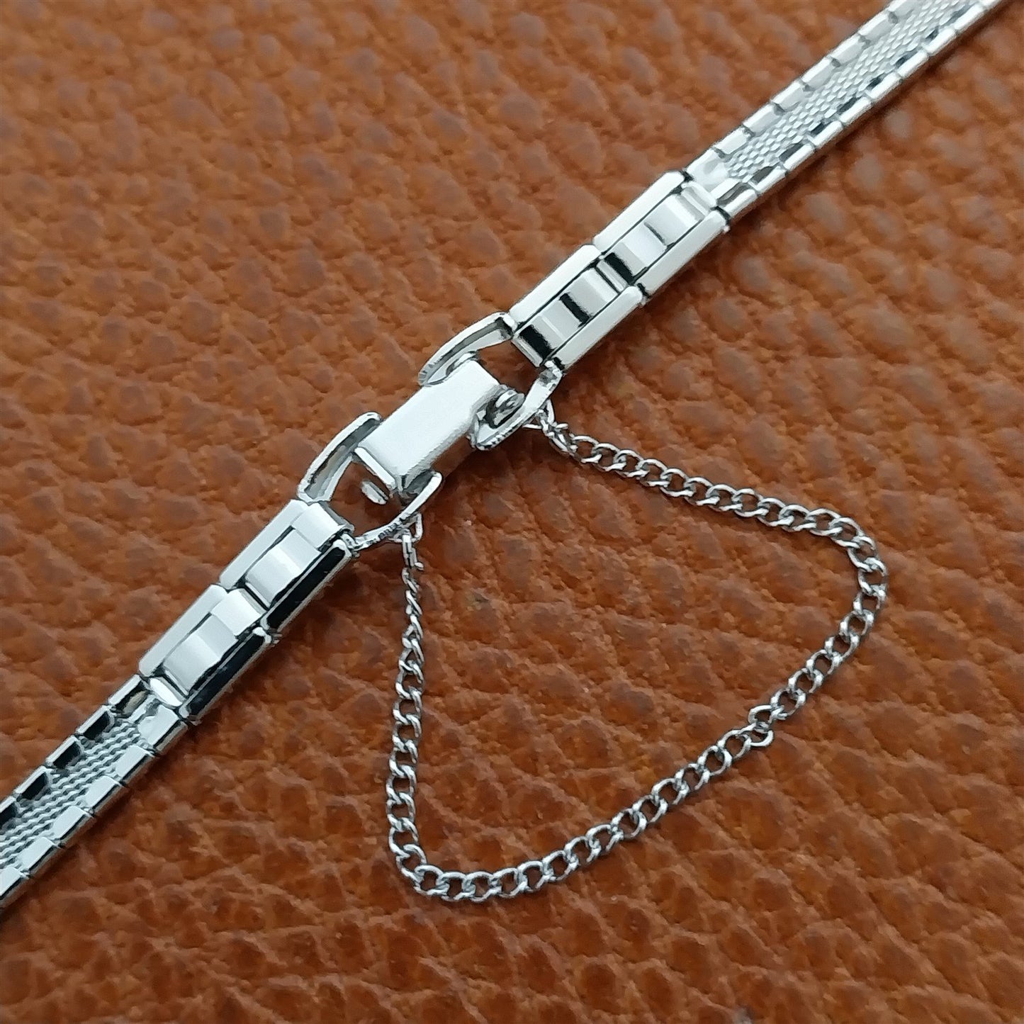 1960s Ladies White RGP Speidel Domino Vintage Cocktail Watch Band