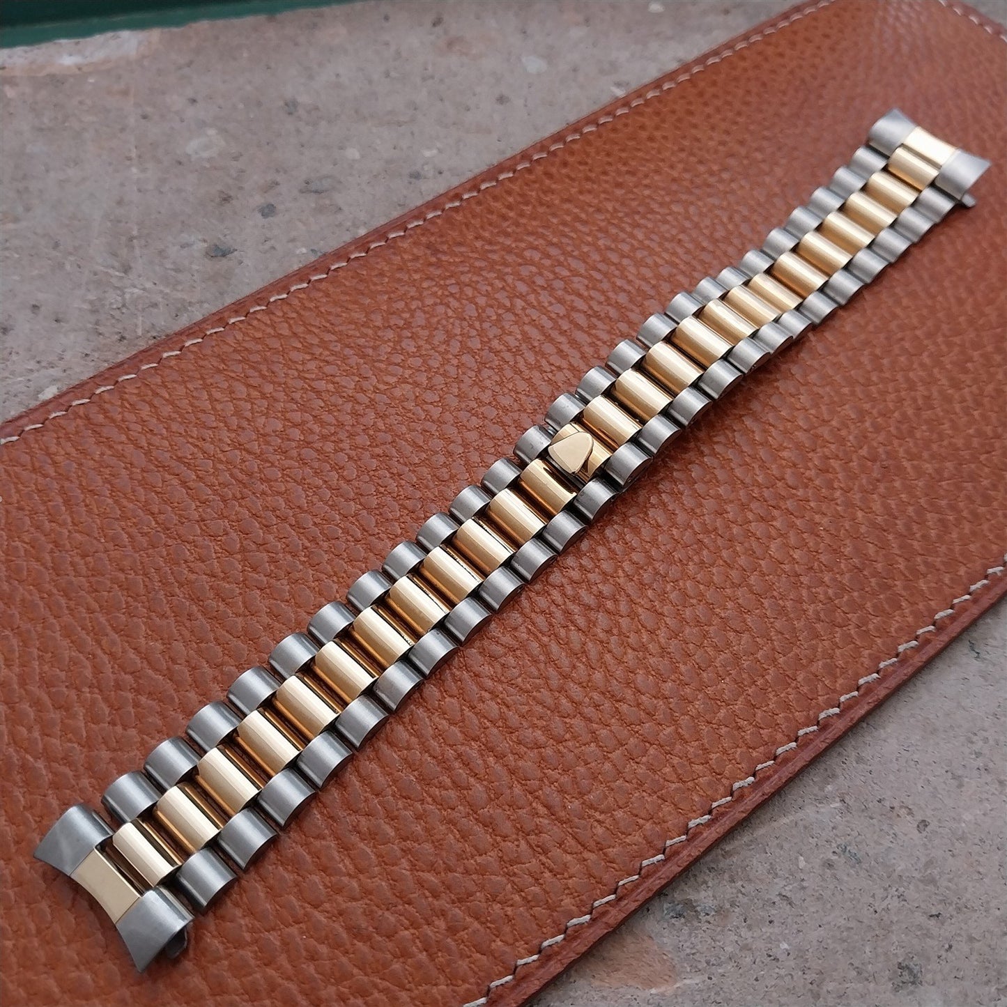 20mm Stainless & Gold-Tone President Link Hadley Roma Unused Watch Band