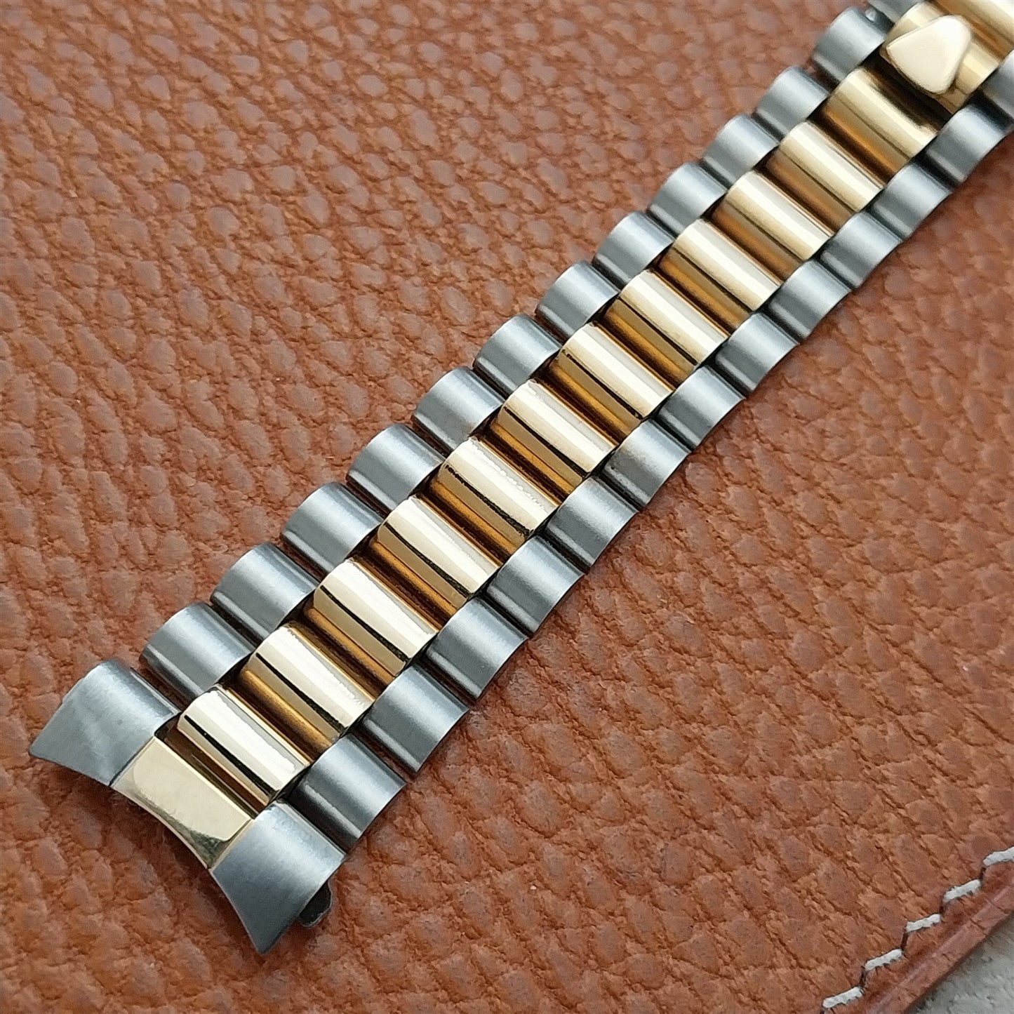 20mm Stainless & Gold-Tone President Link Hadley Roma Unused Watch Band