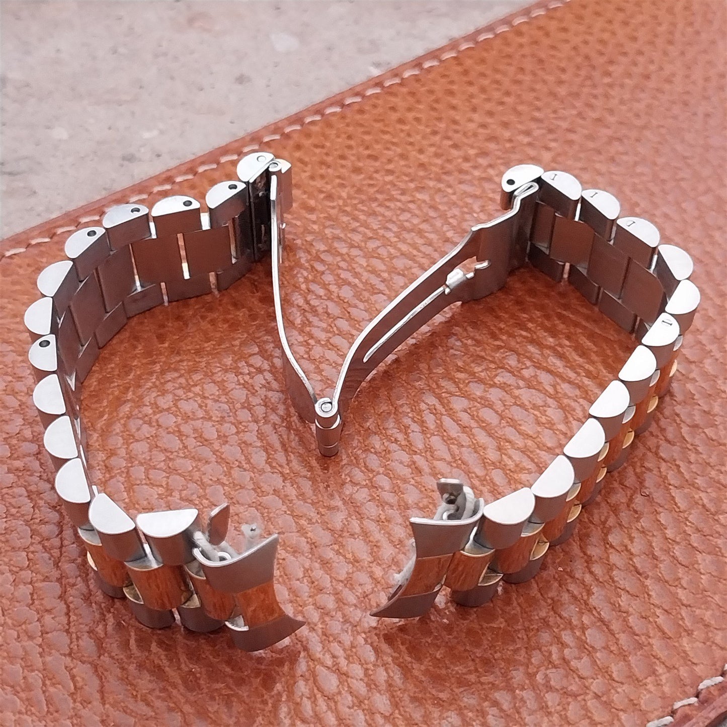 20mm Stainless & Gold-Tone President Link Hadley Roma Unused Watch Band