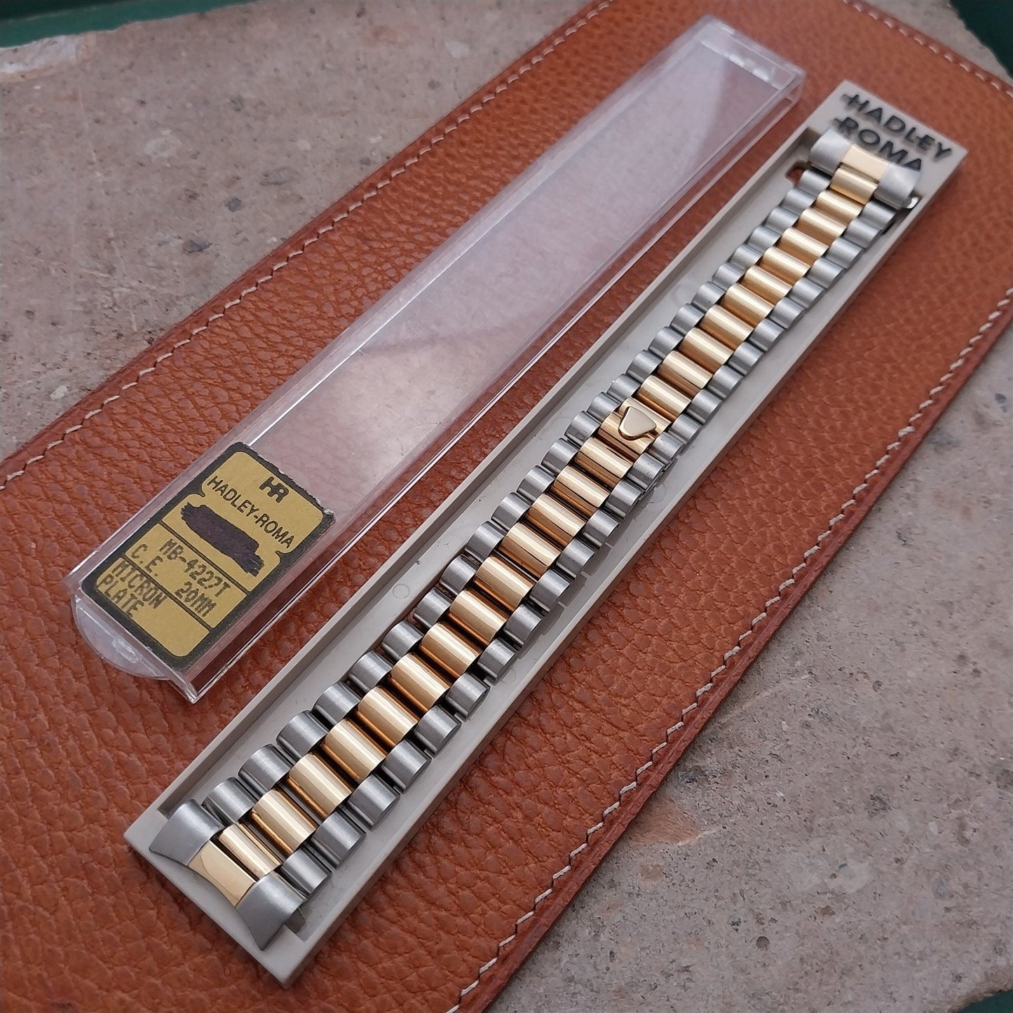 20mm Stainless & Gold-Tone President Link Hadley Roma Unused Watch Band