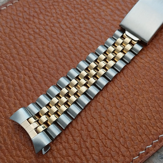 Vintage 20mm Hadley Stainless Steel & Gold Tone Jubilee Unused Watch Band
