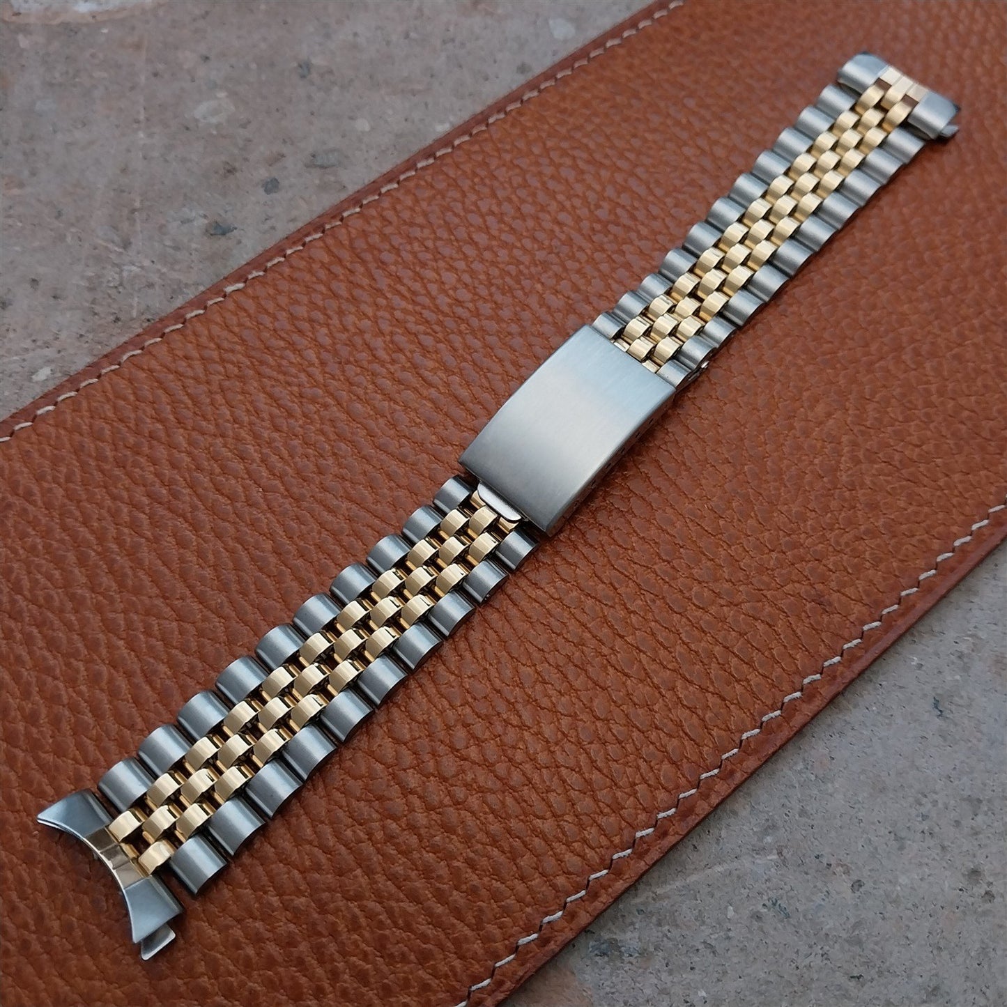 Vintage 20mm Hadley Stainless Steel & Gold Tone Jubilee Unused Watch Band