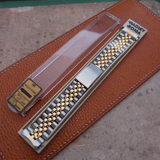 Vintage 20mm Hadley Stainless Steel & Gold Tone Jubilee Unused Watch Band