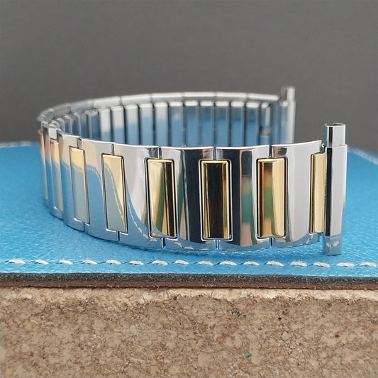 17mm 18mm 20mm Hadley Roma Stainless Steel & Gold-Tone Expansion Watch Band