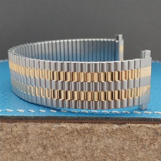 17mm 18mm 20mm Hadley Roma Stainless Steel & Gold-Tone Expansion Watch Band