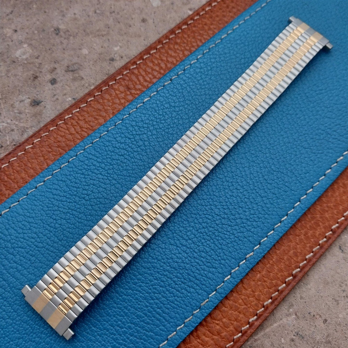 17mm 18mm 20mm Hadley Roma Stainless Steel & Gold-Tone Expansion Watch Band