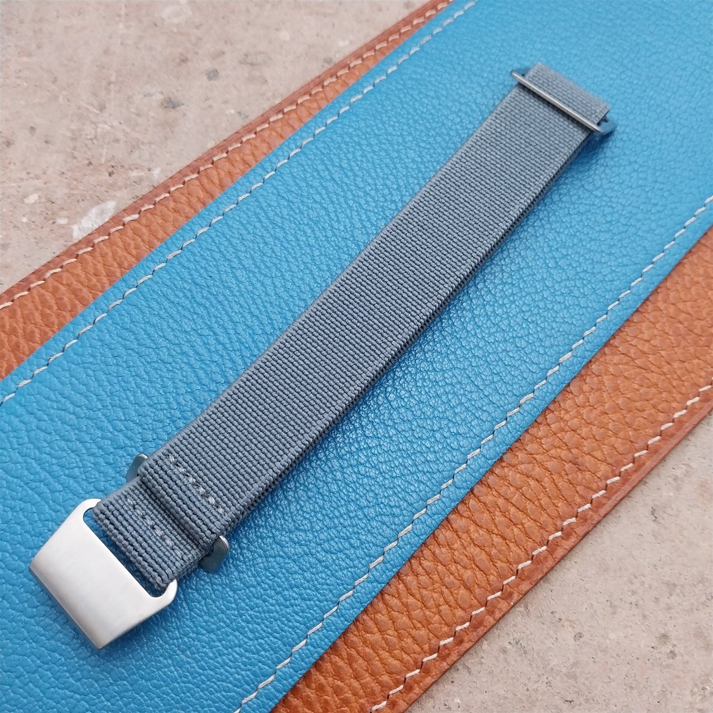 18mm Marine Nationale MN Parachute Gray Elastic Field Watch Strap