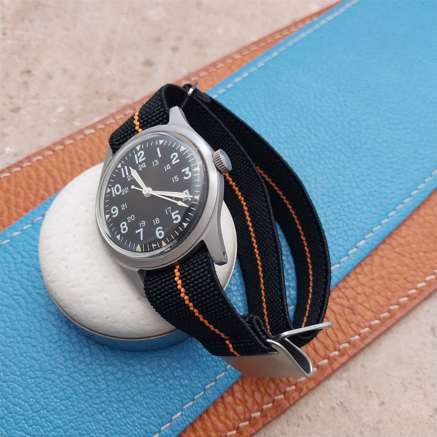 18mm Marine Nationale MN Parachute Elastic Field Watch Strap