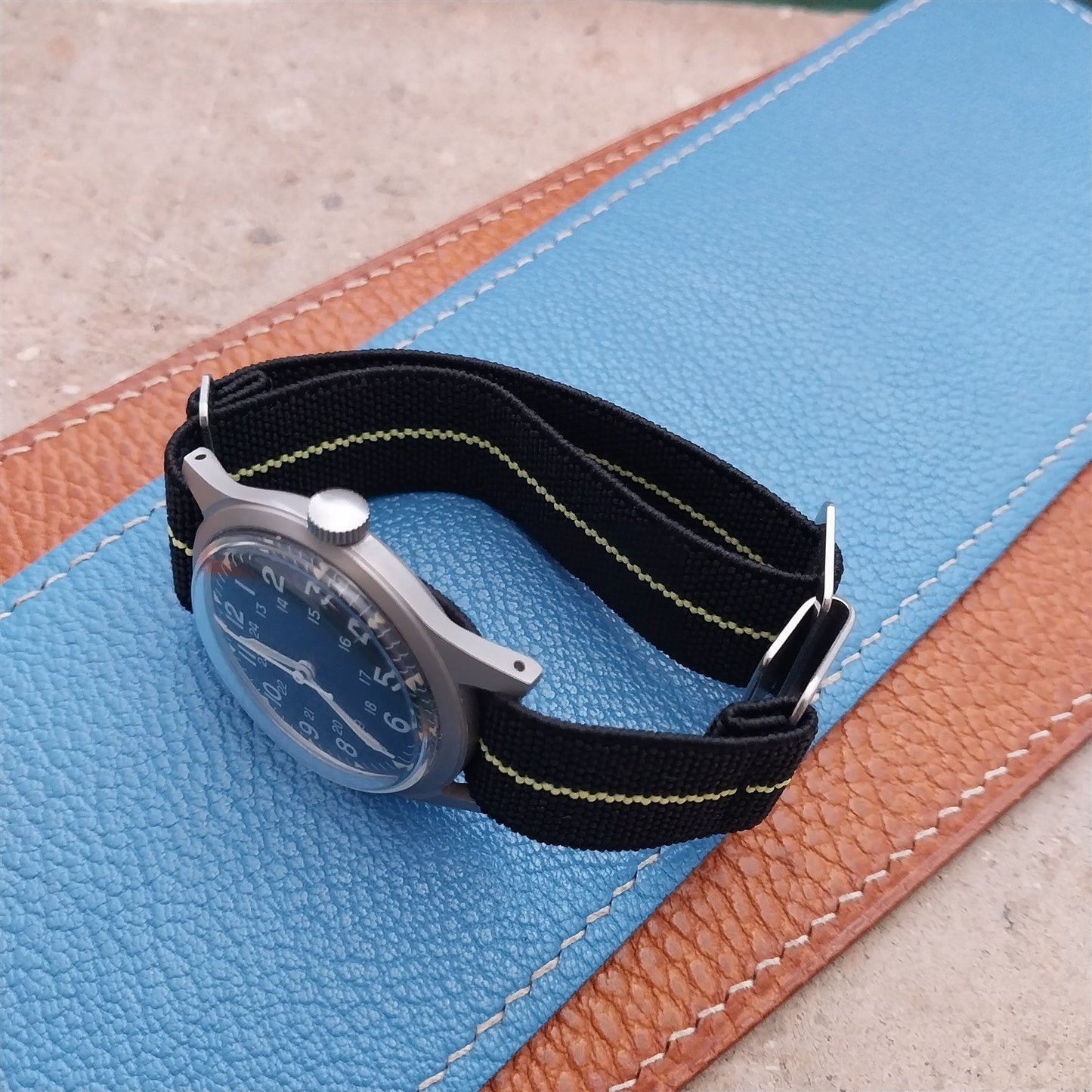 18mm Marine Nationale MN Parachute Elastic Field Watch Strap
