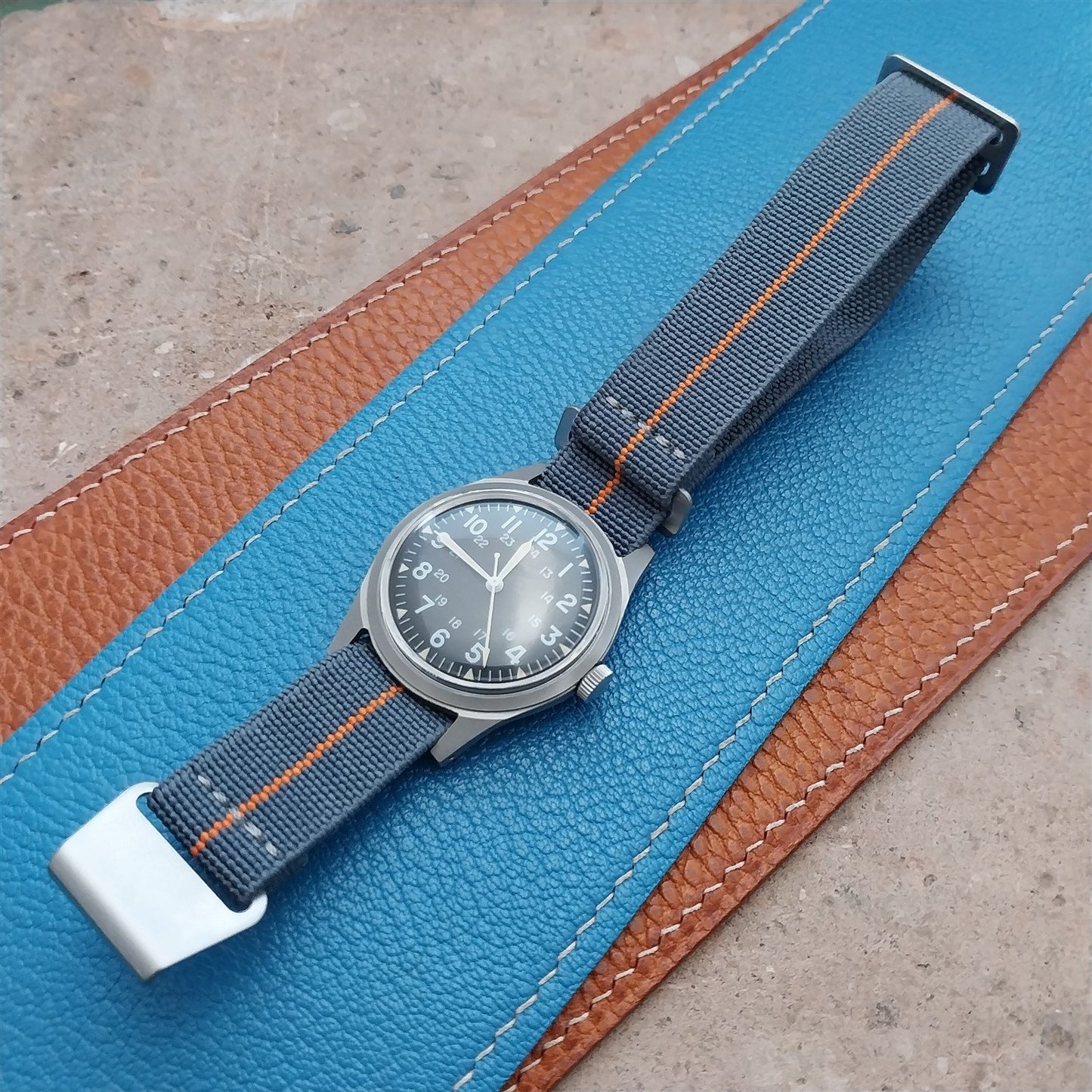 18mm Marine Nationale MN Parachute Elastic Field Watch Strap