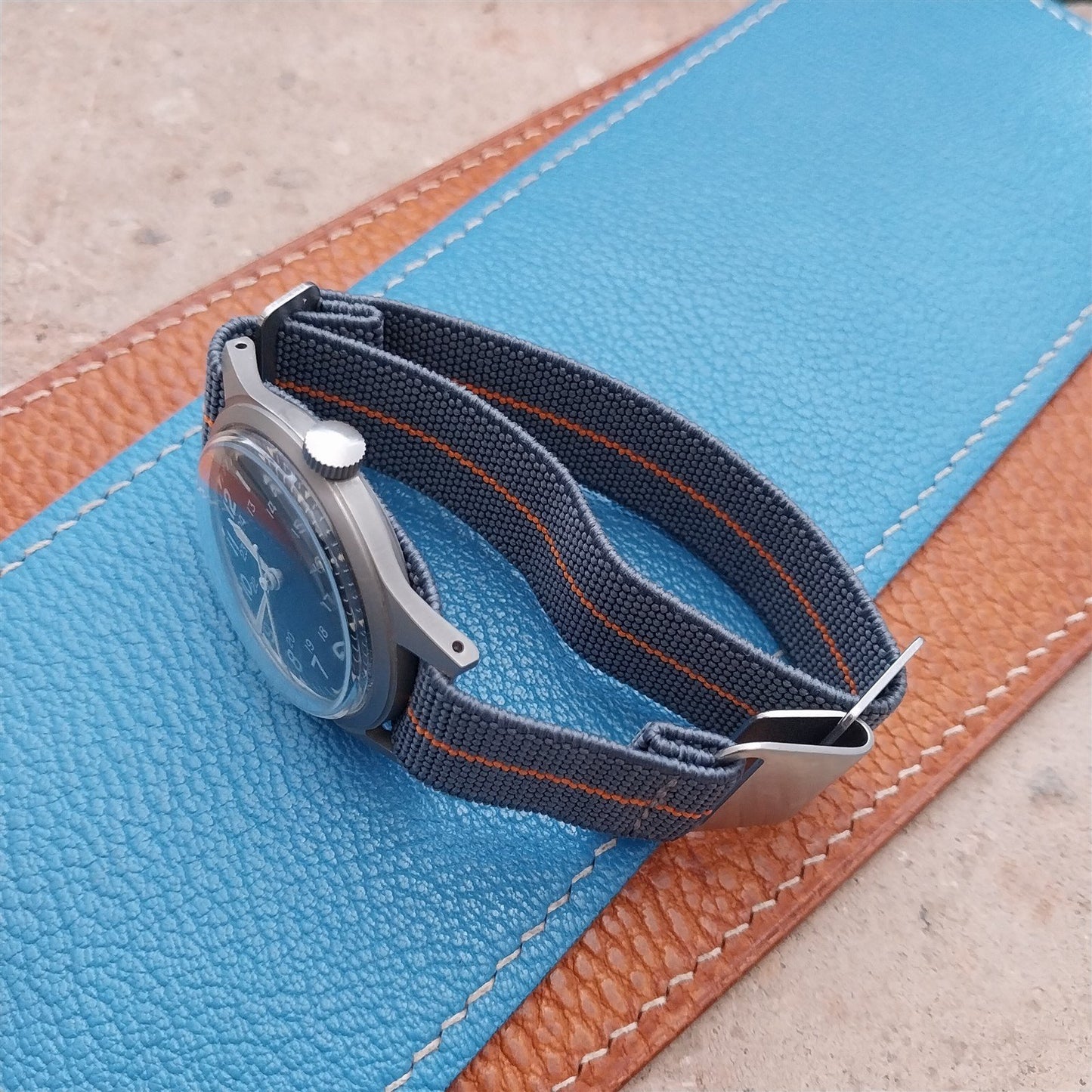 18mm Marine Nationale MN Parachute Elastic Field Watch Strap