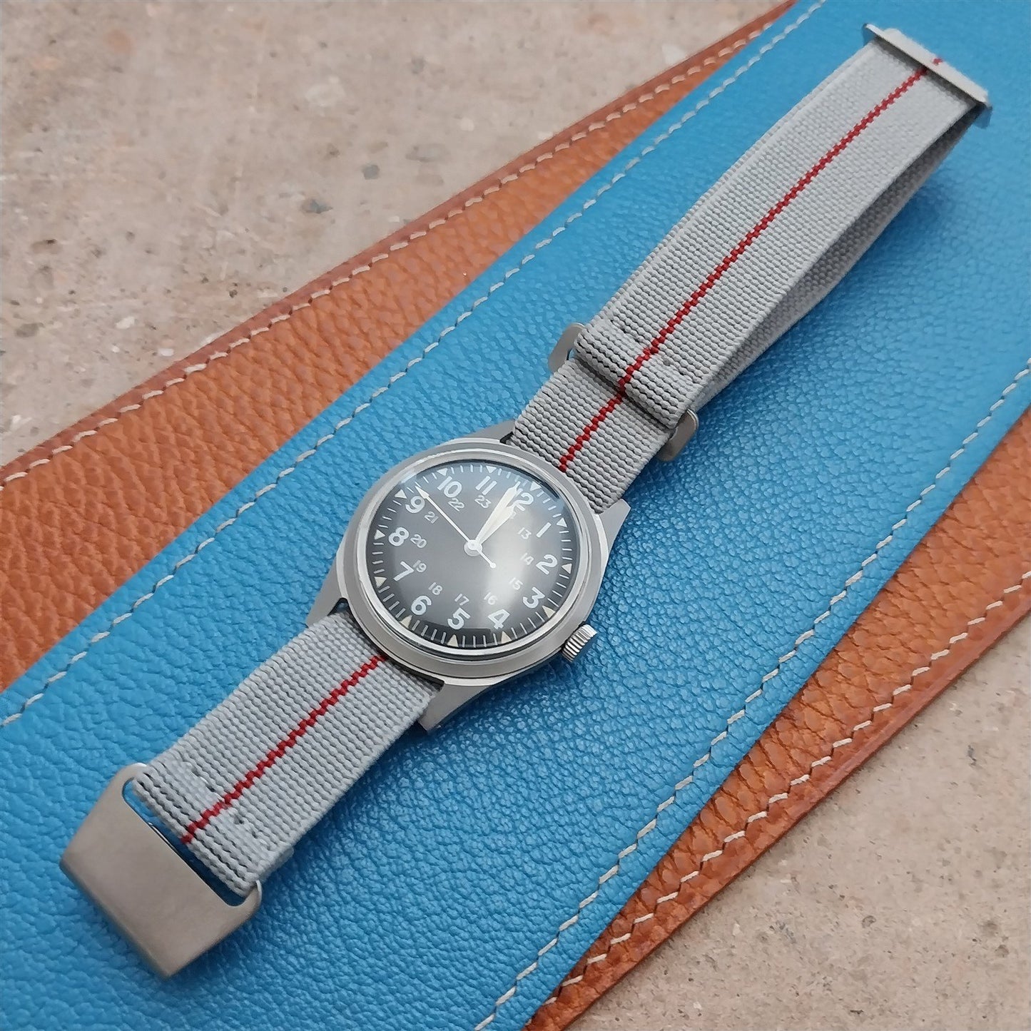 18mm Marine Nationale MN Parachute Elastic Field Watch Strap