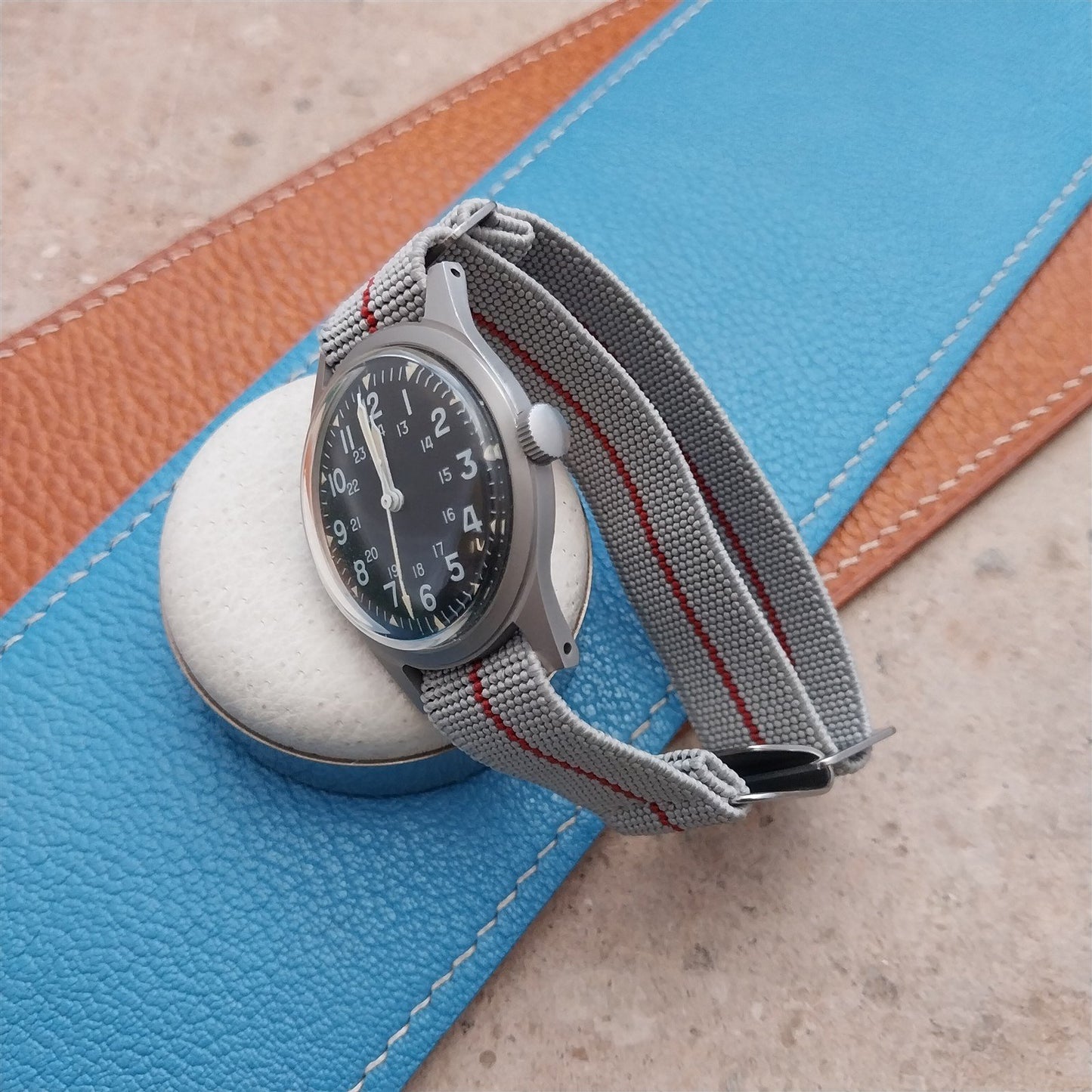18mm Marine Nationale MN Parachute Elastic Field Watch Strap