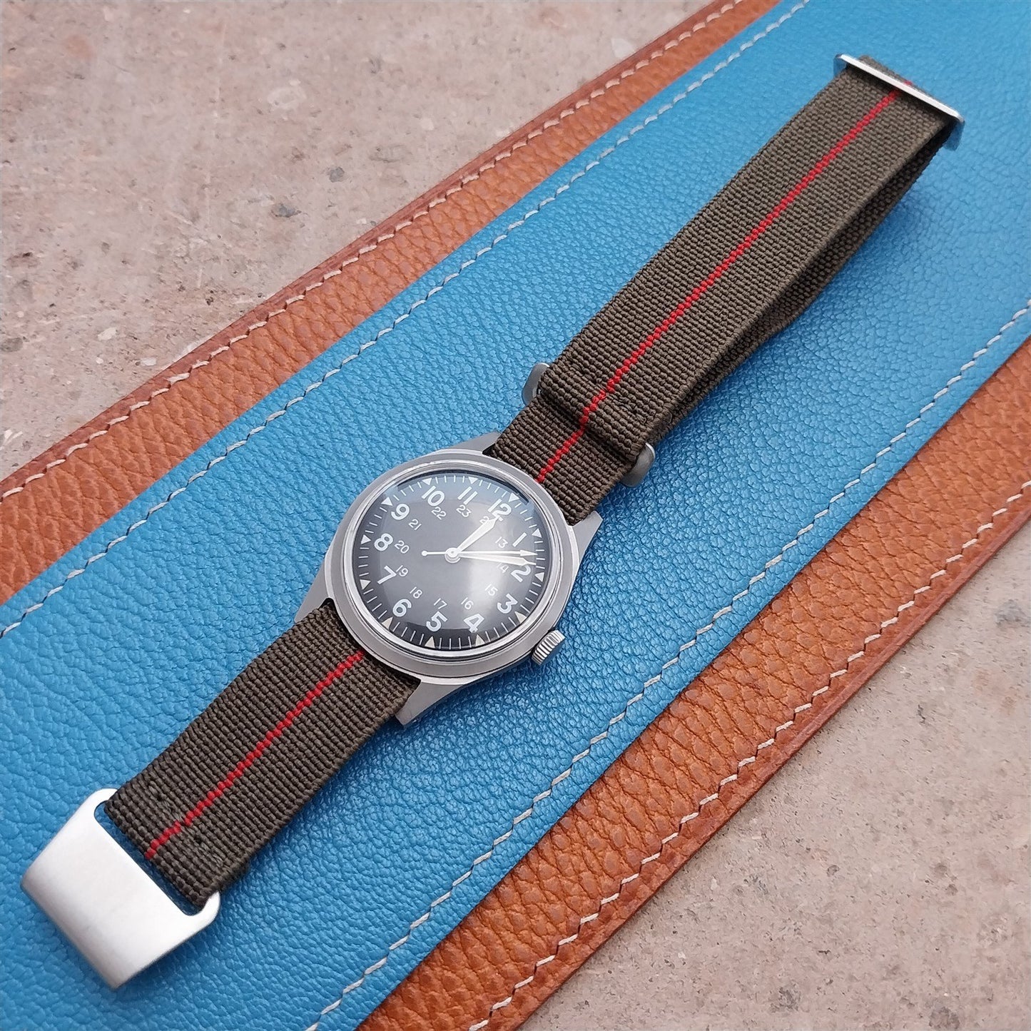 18mm Marine Nationale MN Parachute Elastic Field Watch Strap