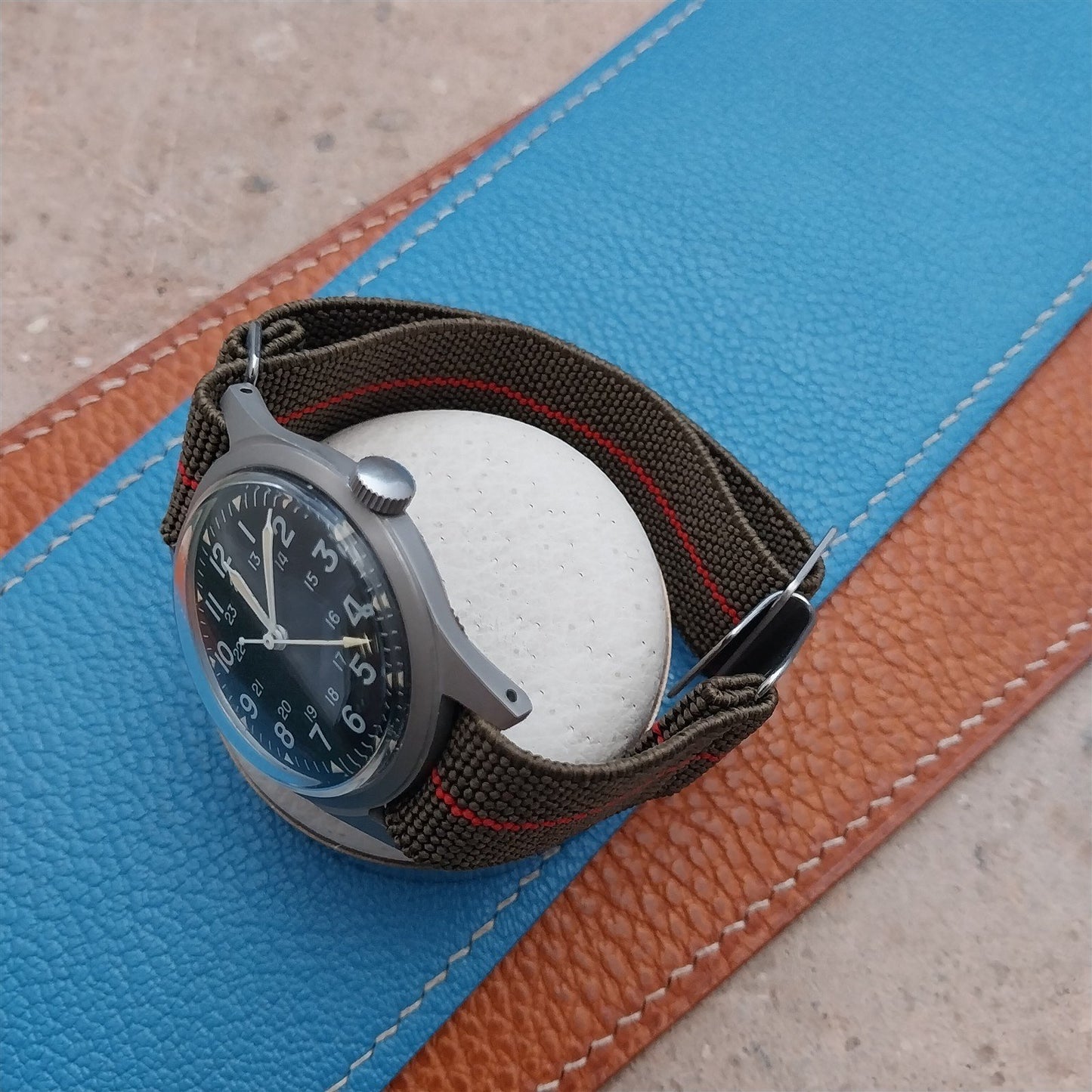 18mm Marine Nationale MN Parachute Elastic Field Watch Strap
