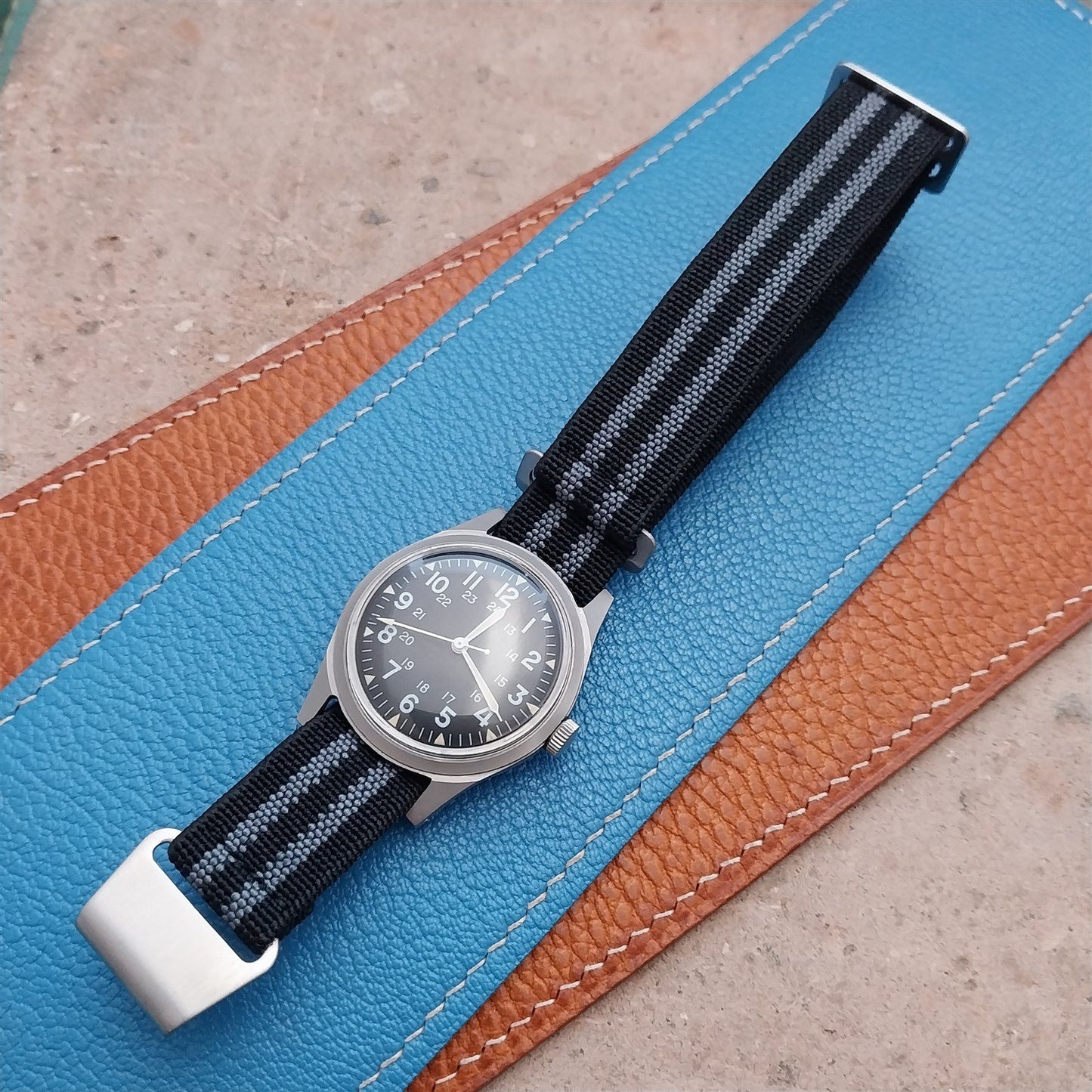 18mm Marine Nationale MN Parachute Elastic Field Watch Strap