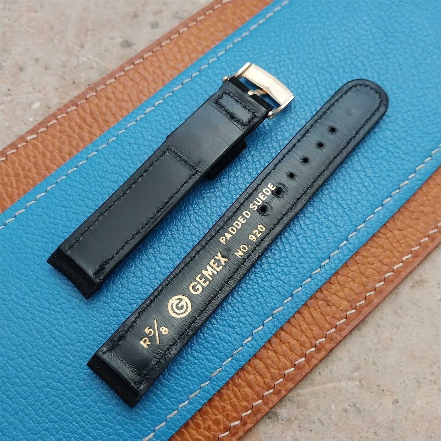 Vintage 5/8" Gemex Suede Unused NOS Classic 1960s Watch Strap