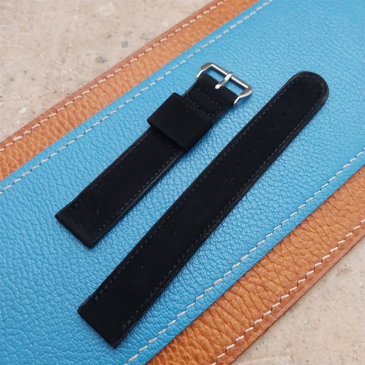 Vintage 5/8" Gemex Unpadded Suede Unused Classic 1950s Watch Strap