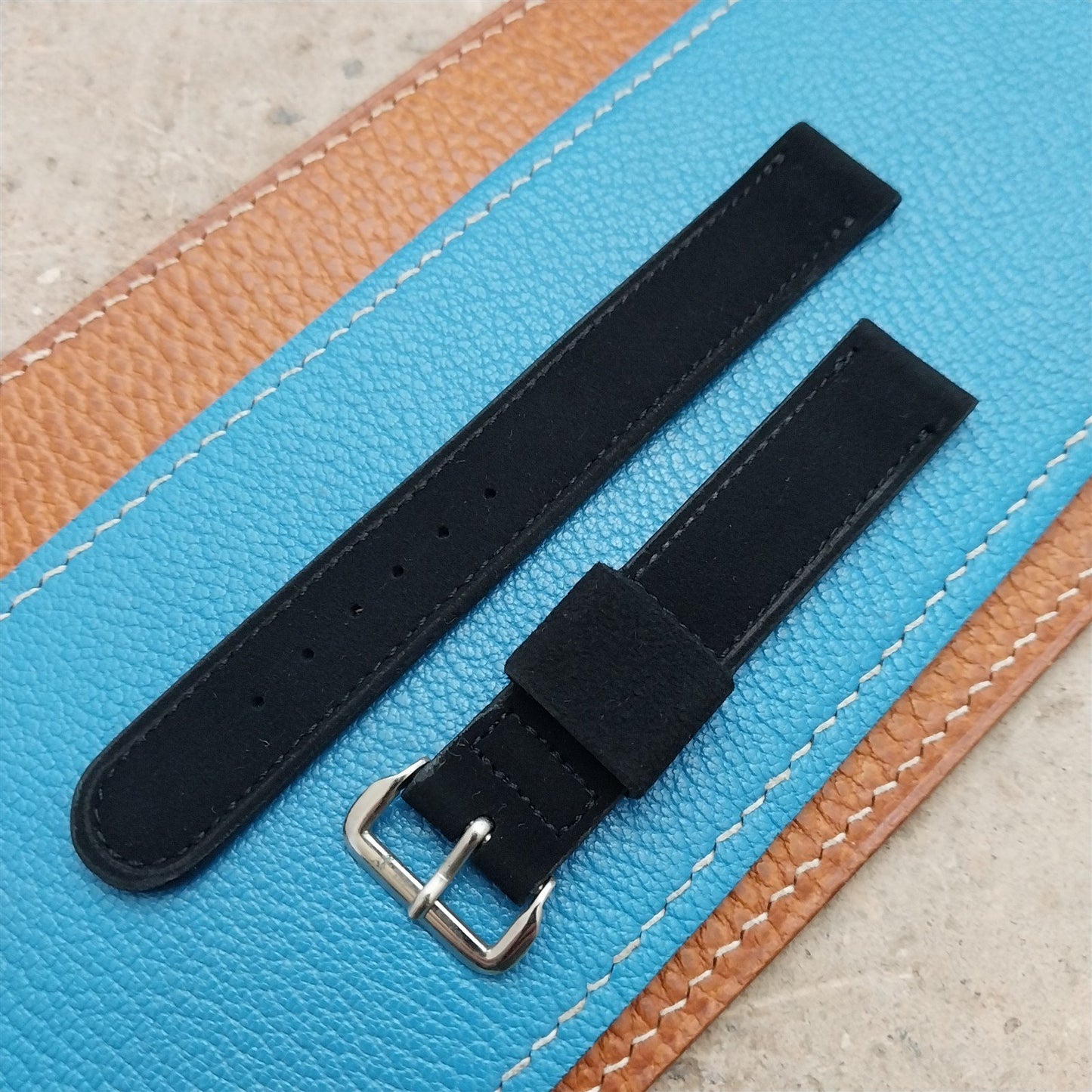 Vintage 5/8" Gemex Unpadded Suede Unused Classic 1950s Watch Strap