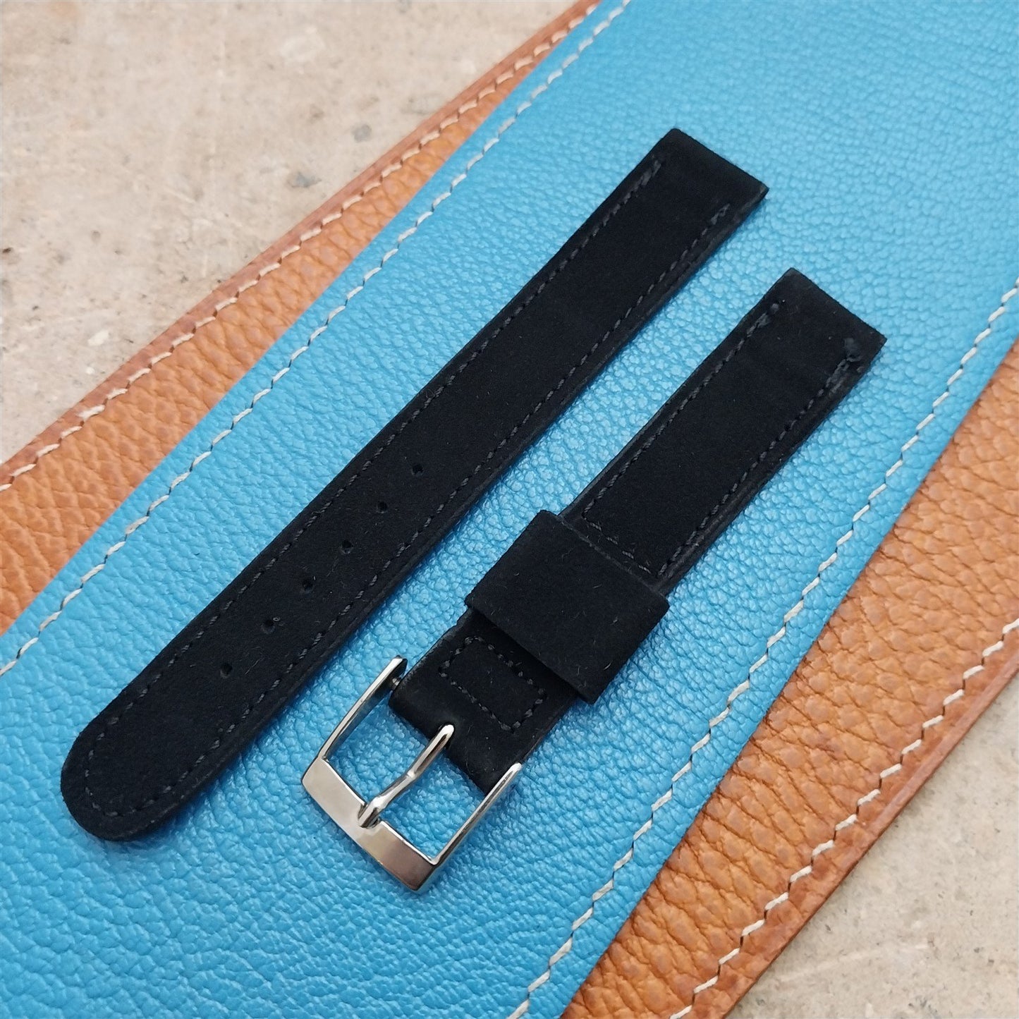Vintage 5/8" Gemex Unpadded Suede Unused Classic 1950s Watch Strap