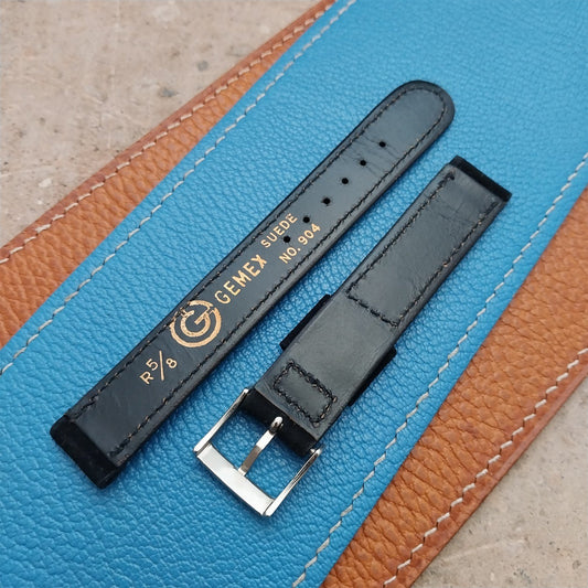 Vintage 5/8" Gemex Unpadded Suede Unused Classic 1950s Watch Strap