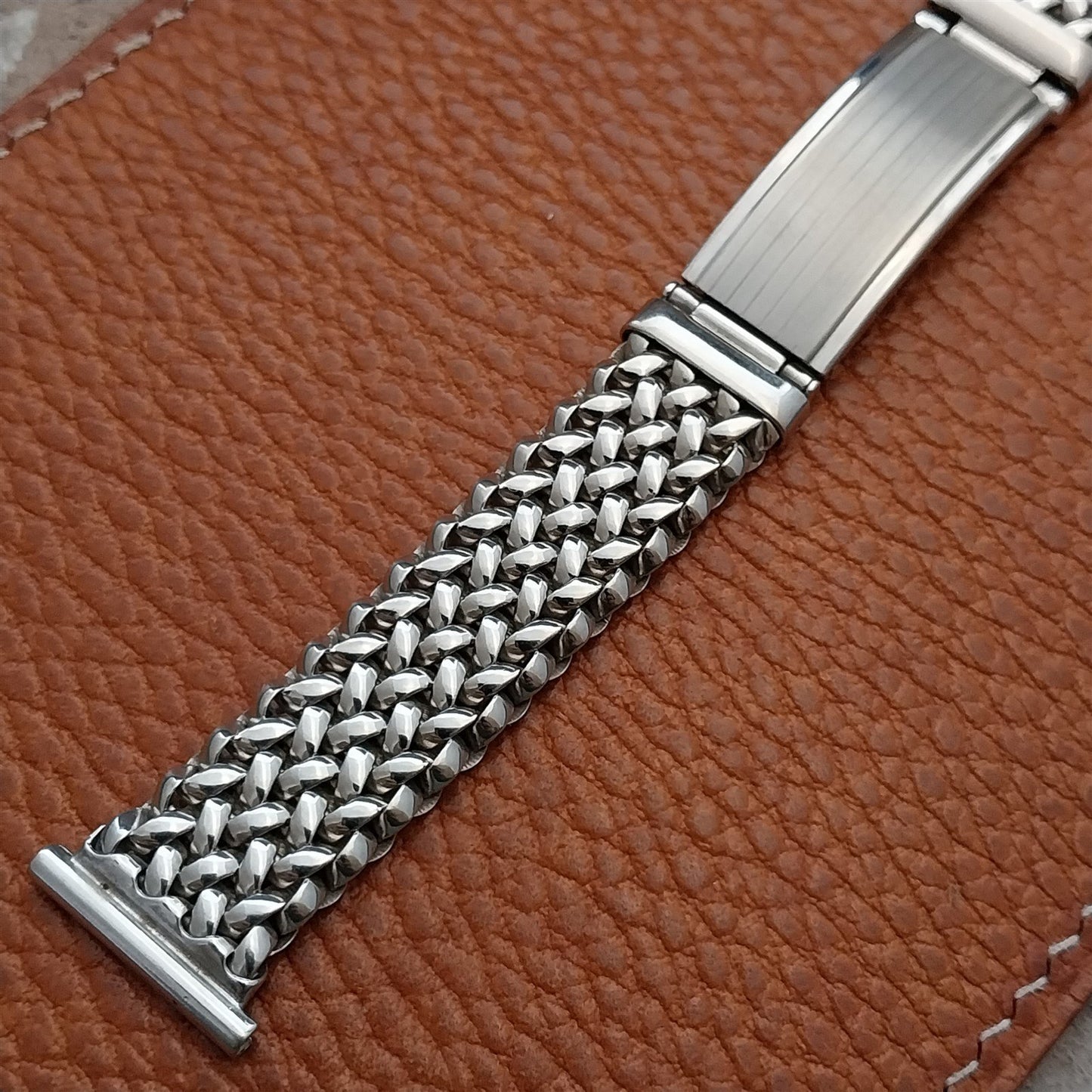19mm 18mm 17mm 16mm Kreisler White Gold-Filled Mesh Vintage Watch Band
