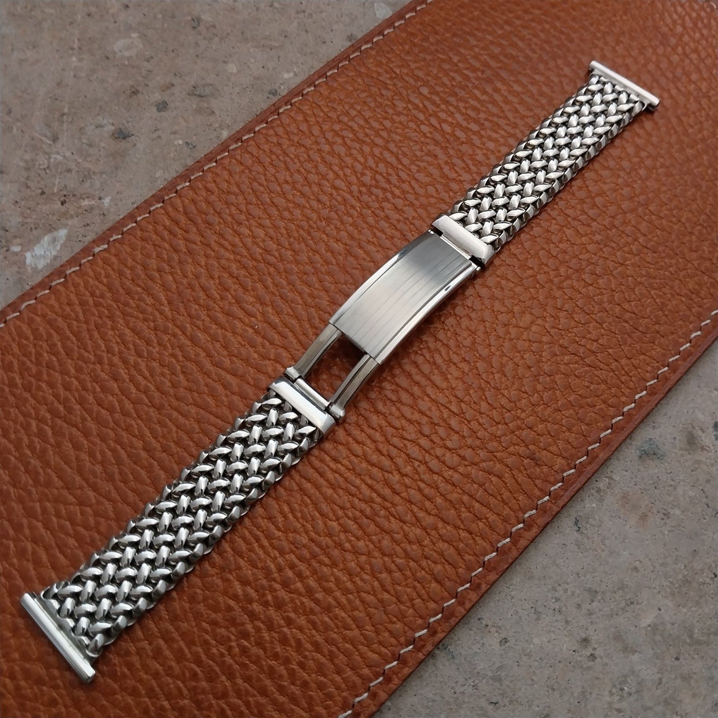 19mm 18mm 17mm 16mm White Gold-Filled Kreisler Mesh Vintage Watch Band