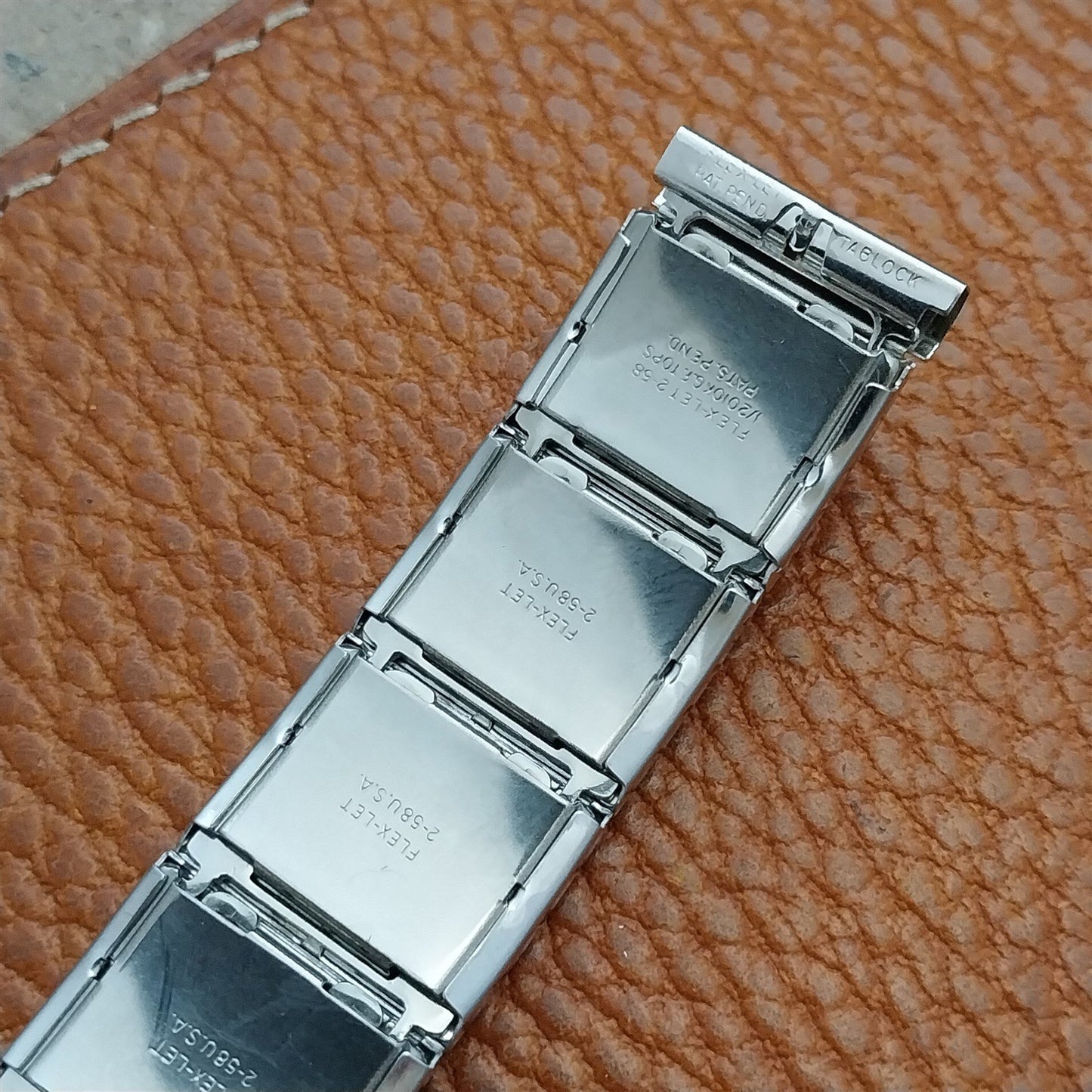 Knights of Columbus Flex-Let White Gold Filled & Lizard 1950s Vintage Watch Band