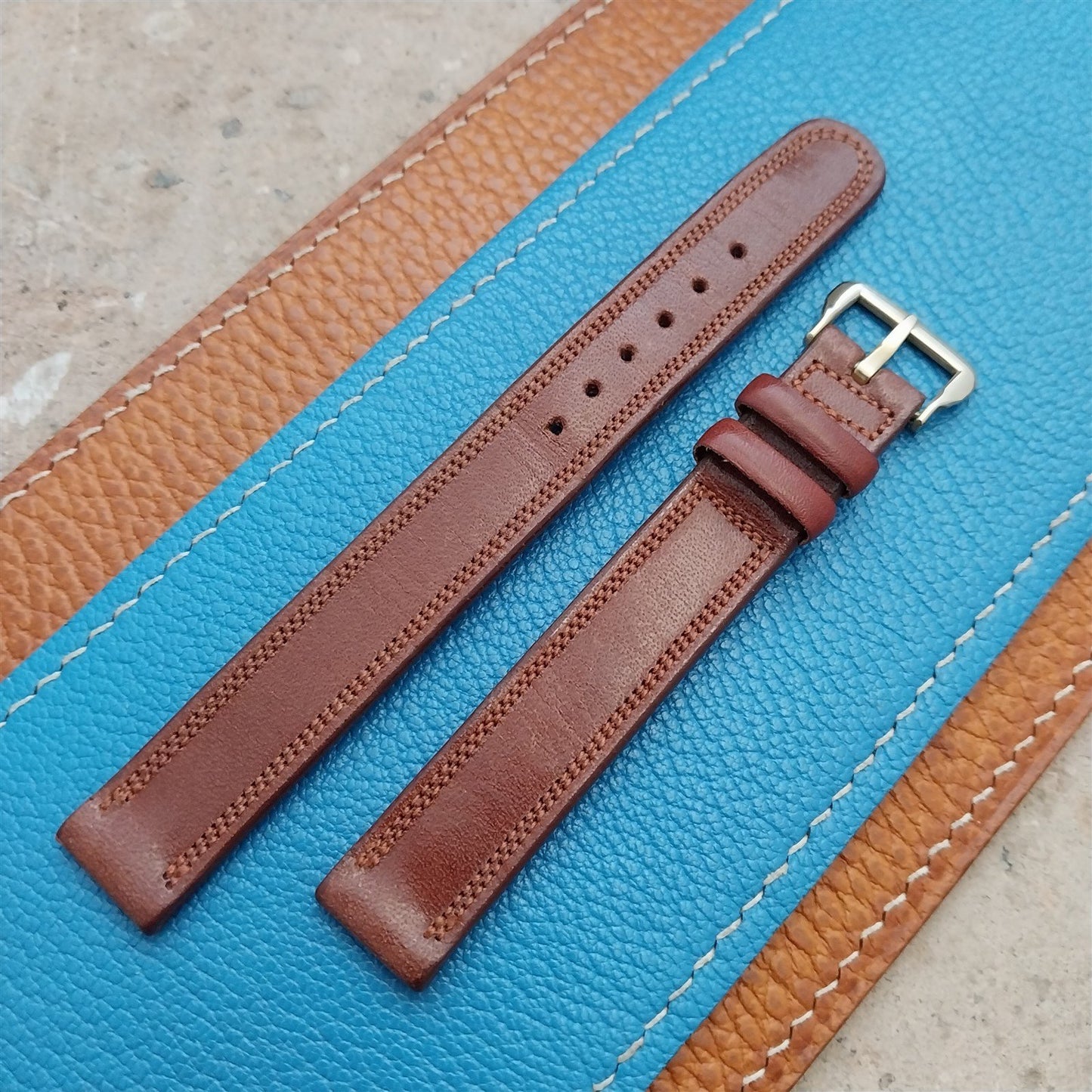 14mm 1940s Long California Saddle Leather Unused Vintage Watch Strap