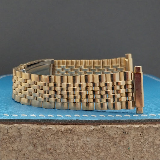 17mm 18mm 19mm 20mm Gold-Tone Beads of Rice 1970s Vintage Watch Band