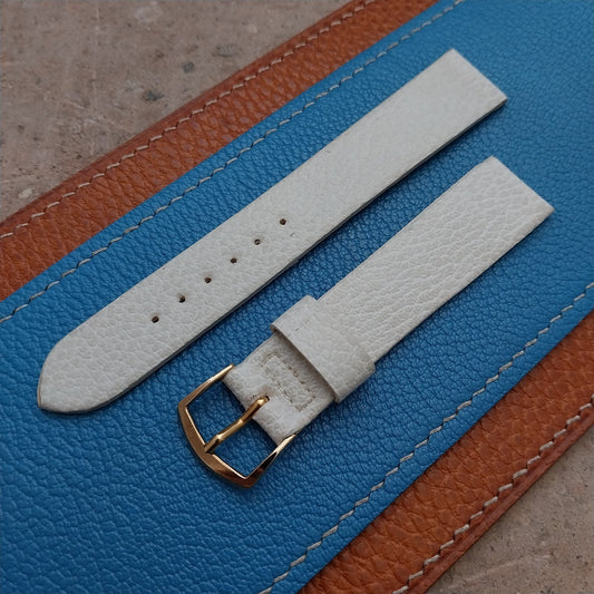 Vintage 17.5mm White Corfam Classic Unused 1970s Watch Strap