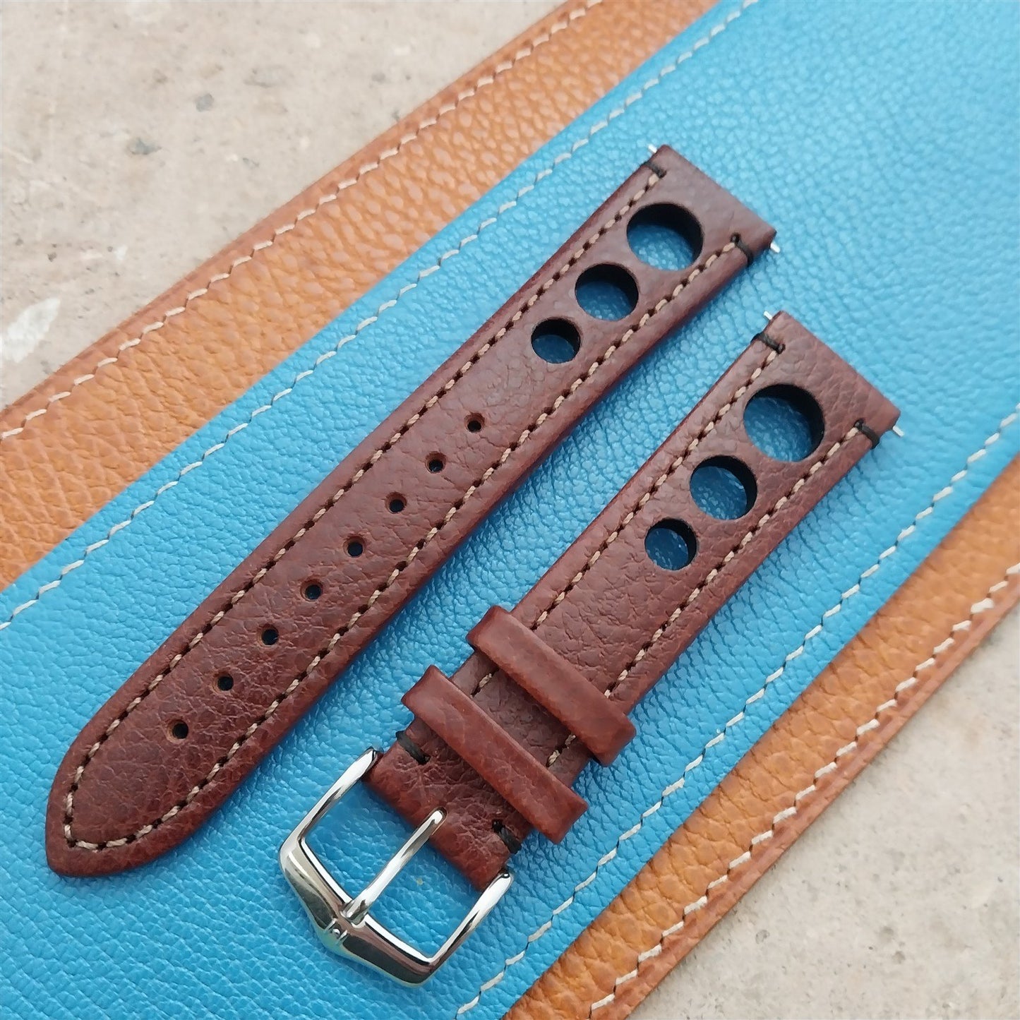 20mm Hirsch Rally Brown Buffalo Leather Unused 20/18 Watch Strap