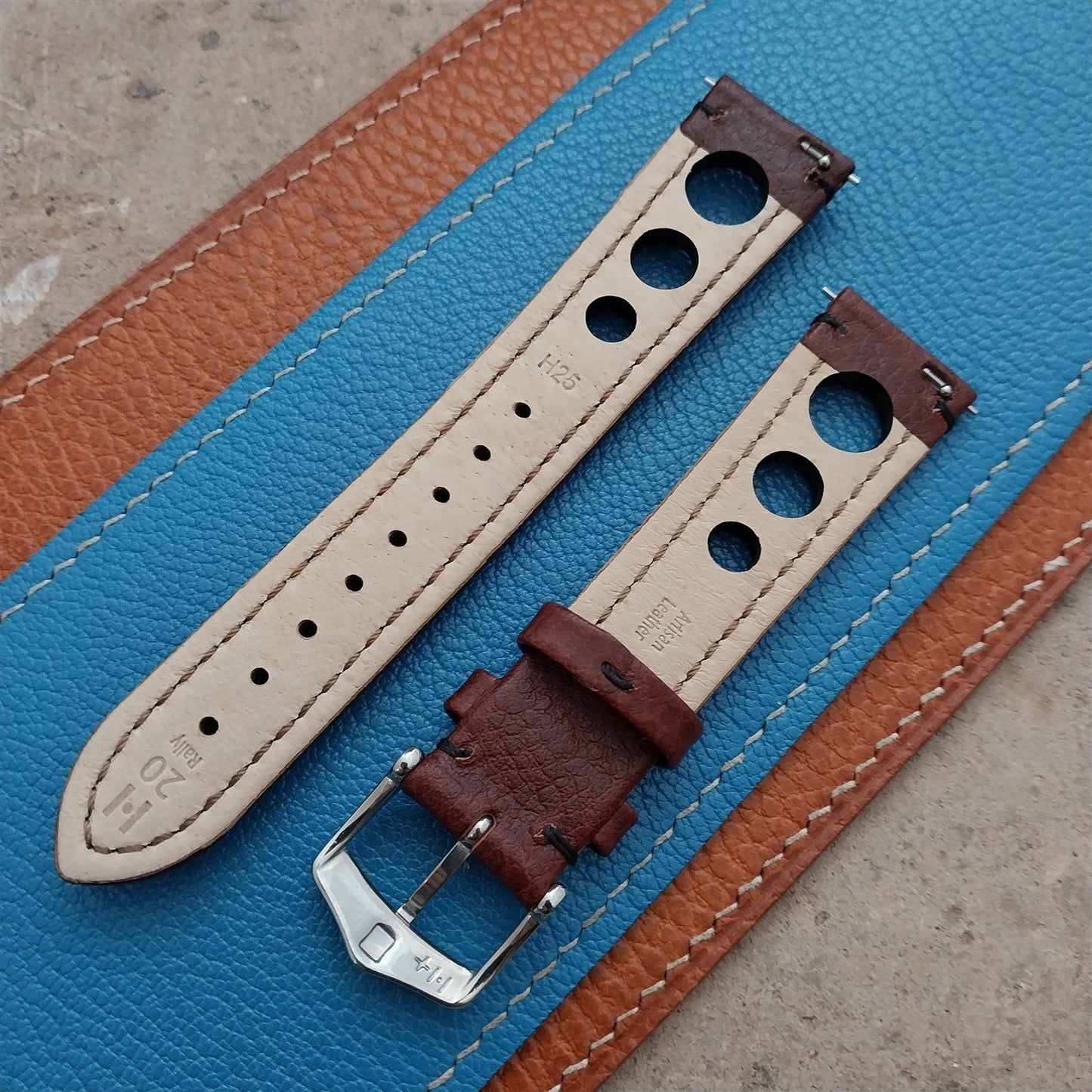 20mm Hirsch Rally Brown Buffalo Leather Unused 20/18 Watch Strap