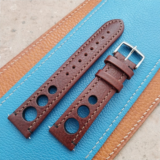 20mm Hirsch Rally Brown Buffalo Leather Unused 20/18 Watch Strap