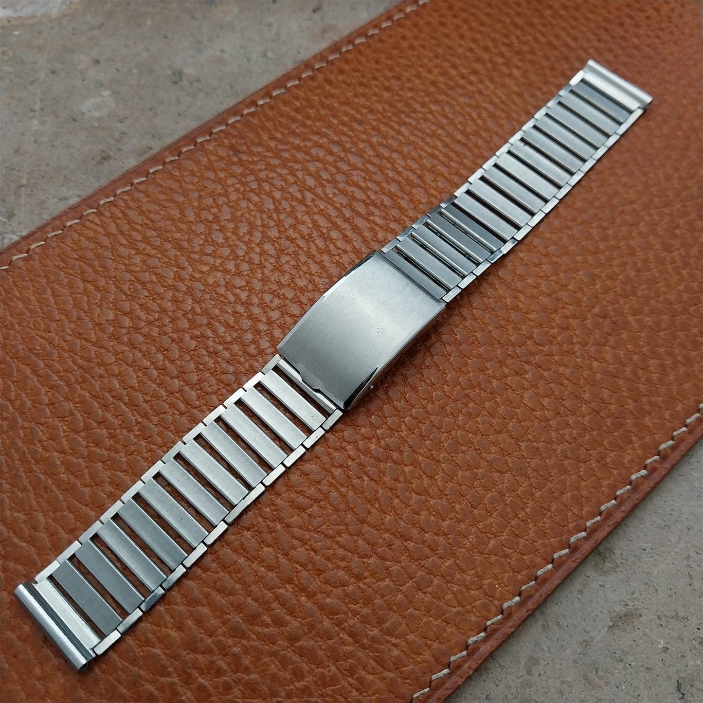5/8" Speidel The Earl 1930s Chromium Bamboo Link Vintage Watch Band
