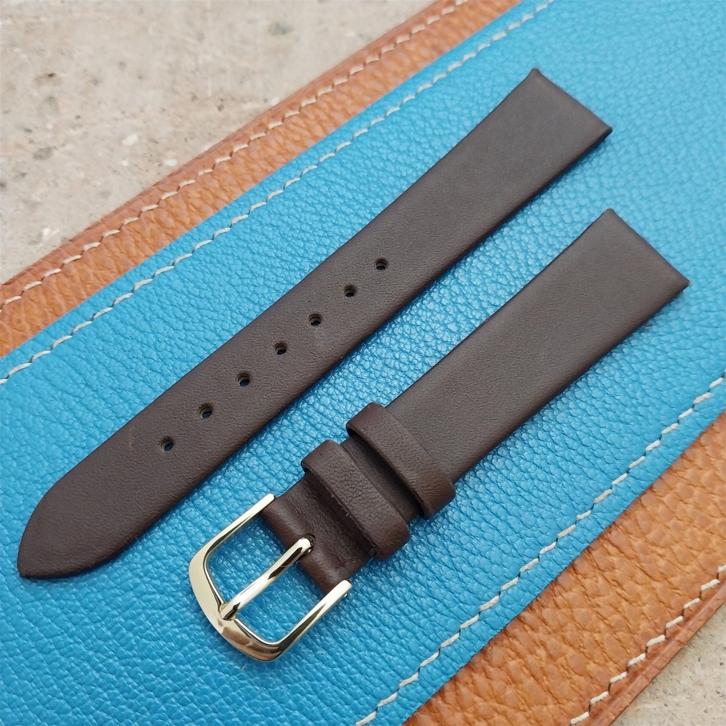 17mm Hadley Roma Tapered Brown Leather 17/14 Unused Watch Strap