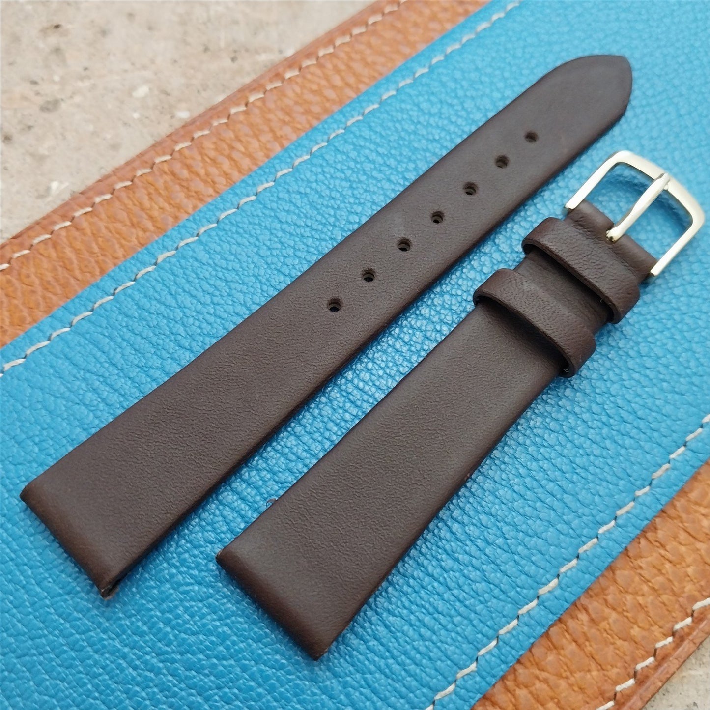 17mm Hadley Roma Tapered Brown Leather 17/14 Unused Watch Strap