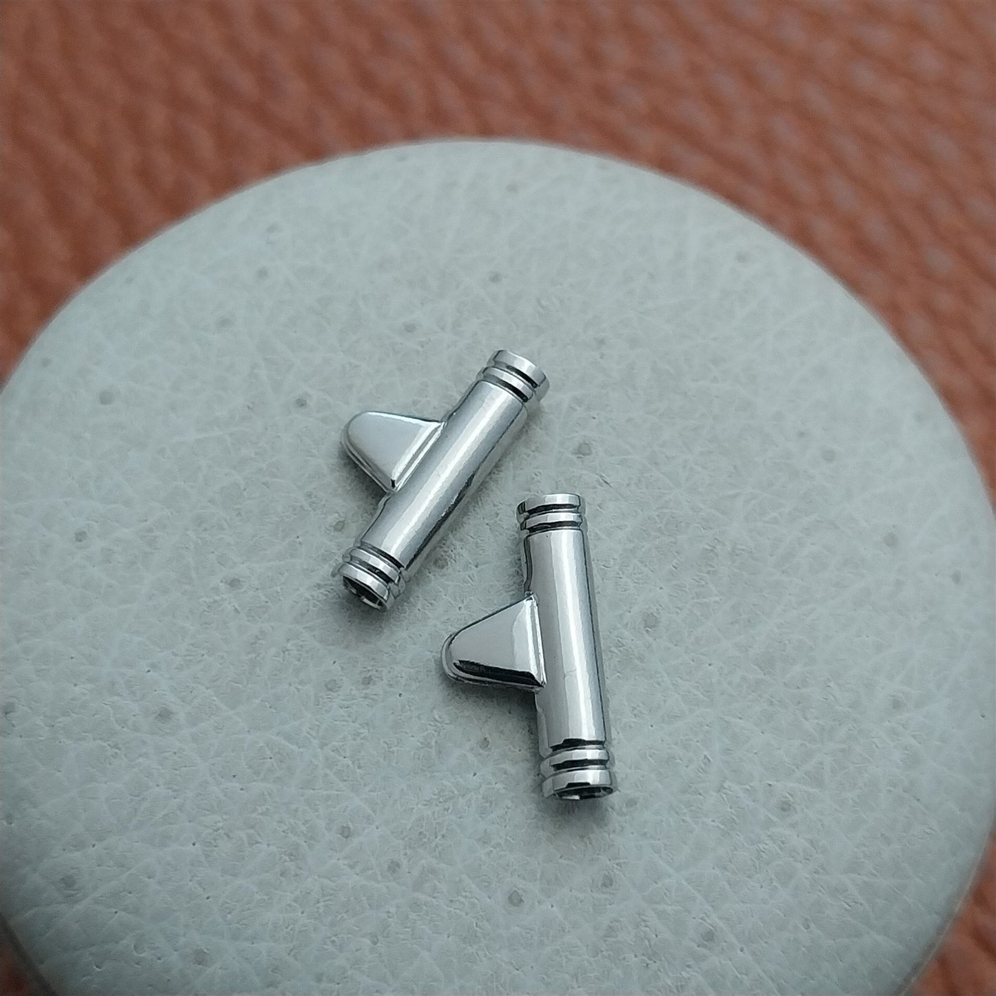 1/2" Silver-Tone Single-Lug to Spring Bar Vintage Watch Band Adapters