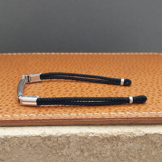 Vintage Ladies White Gold-Filled Gemex Black Cordette Unused Cocktail Watch Band