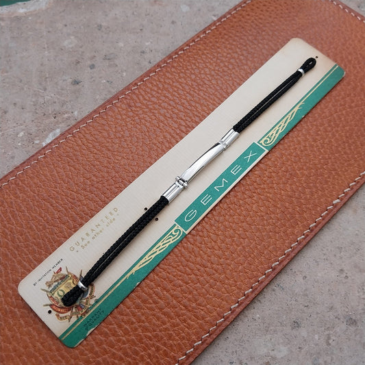 Vintage Ladies White Gold-Filled Gemex Black Cordette Unused Cocktail Watch Band