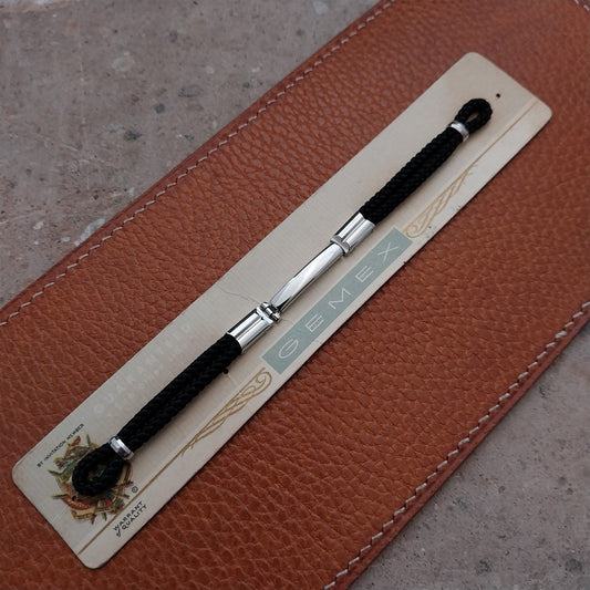 Vintage Ladies White Gold-Filled Gemex Thick Cordette Cocktail Watch Band