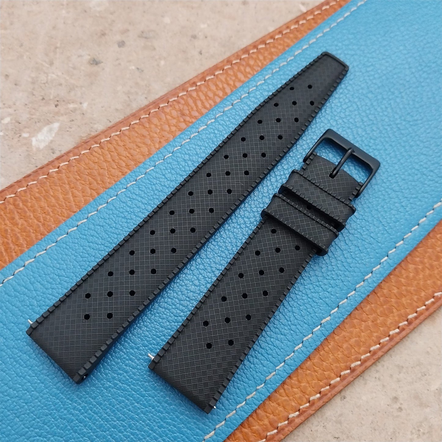 20mm FKM Rubber Black Classic Divers Watch Strap & Black Buckle