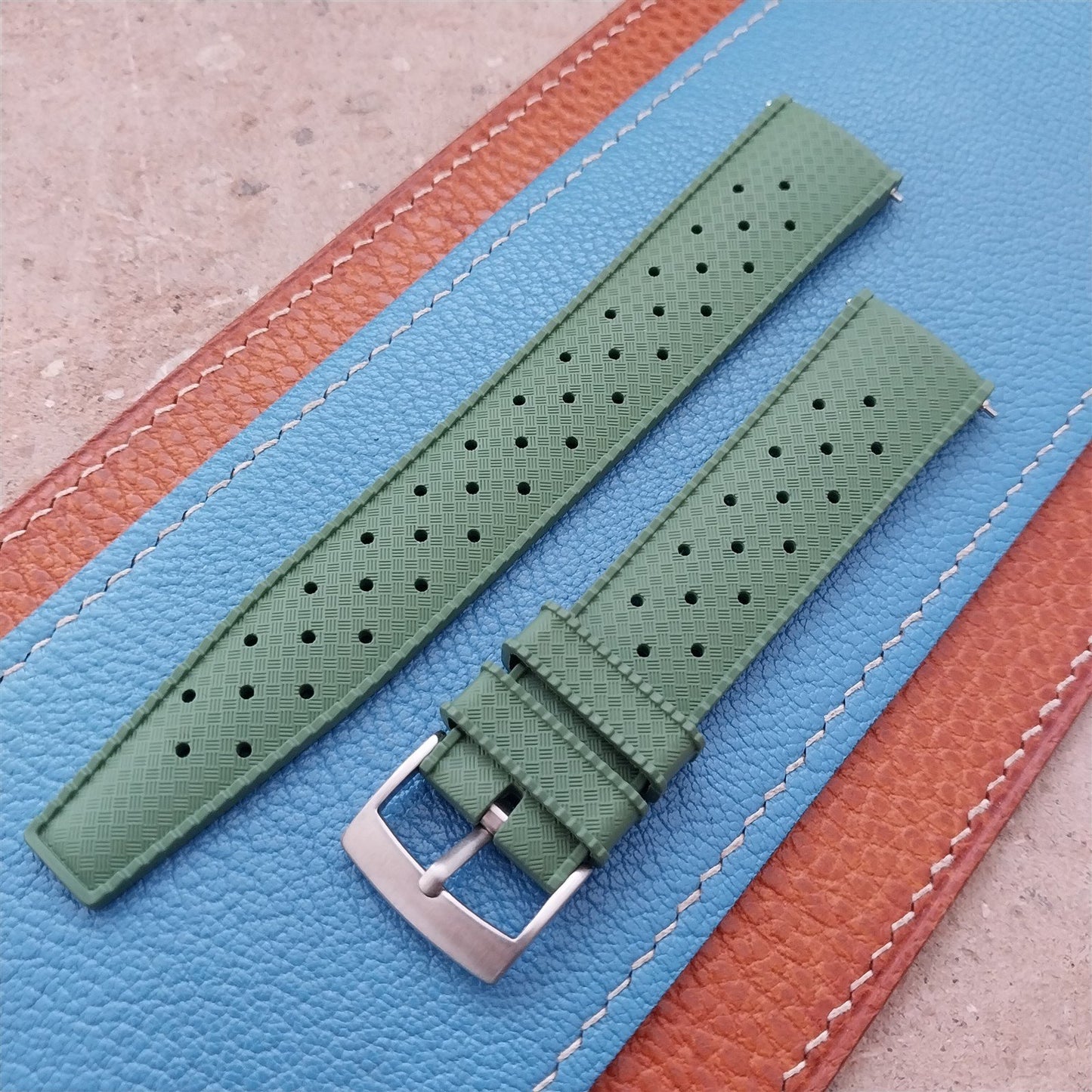 20mm FKM Tropical Green Tapered Divers Watch Strap