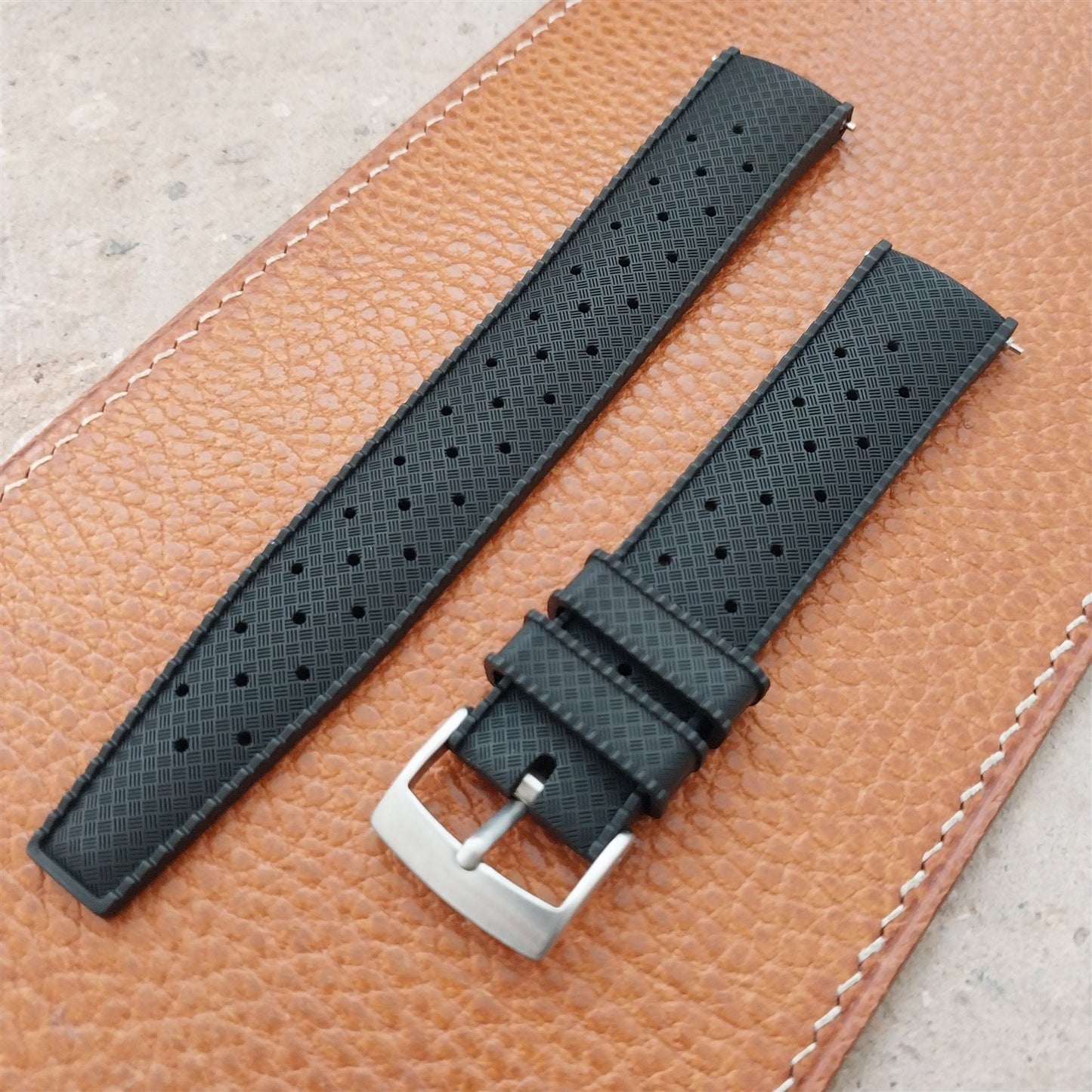 19mm FKM Rubber Black Classic Divers Watch Strap