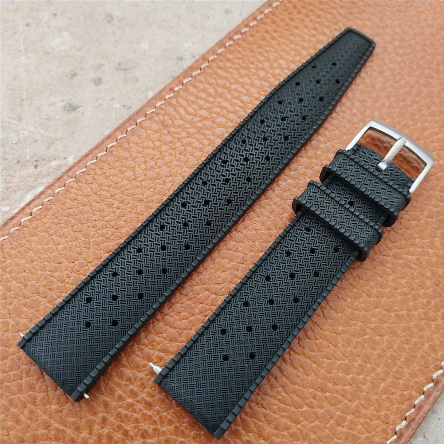 19mm FKM Rubber Black Classic Divers Watch Strap